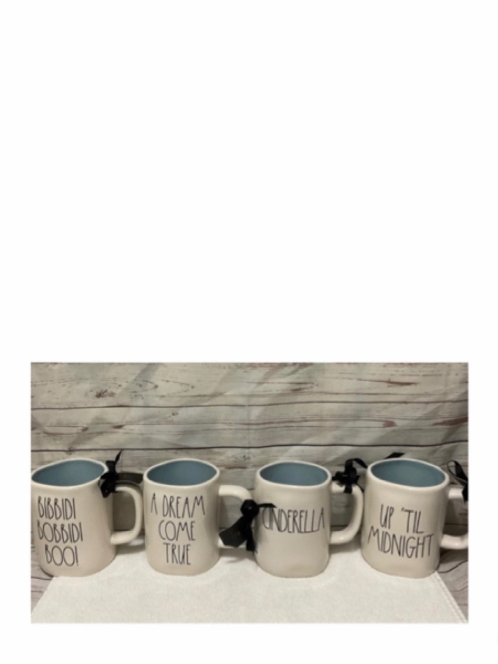 NEW Rae Dunn Disney Princess Cinderella Mug Set of Four